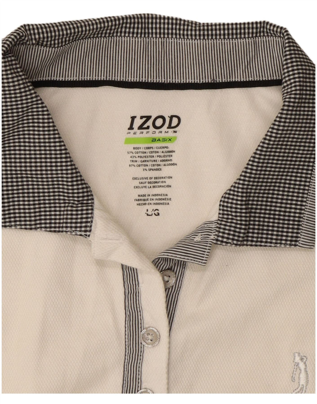 IZOD Womens Sleeveless Polo Shirt UK 14 Large White Cotton