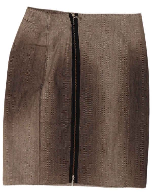 Sportmax Womens Abstract Pattern Pencil Skirt UK 10 Small W28 Grey