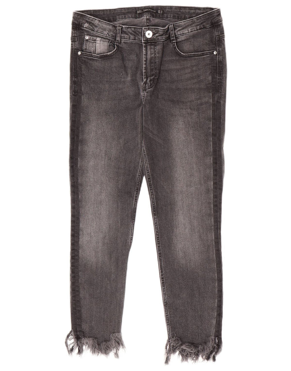 Zara ženske kratke uske traperice Trafaluc EU 42 Large W32 L24 sive