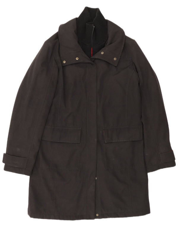 TOMMY HILFIGER Ženska vjetrovka Kaput UK 16 Veliki crni poliester