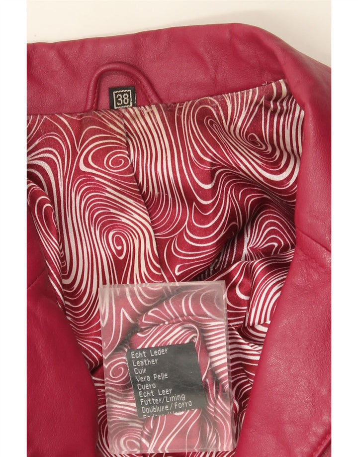 Vintage ženska kožna jakna s 3 gumba EU 38 srednje ružičasta koža