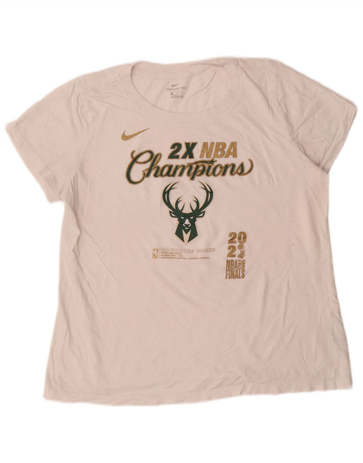 NIKE ženska majica kratkih rukava Milwaukee Bucks Graphic UK 14 Srednje bijeli pamuk
