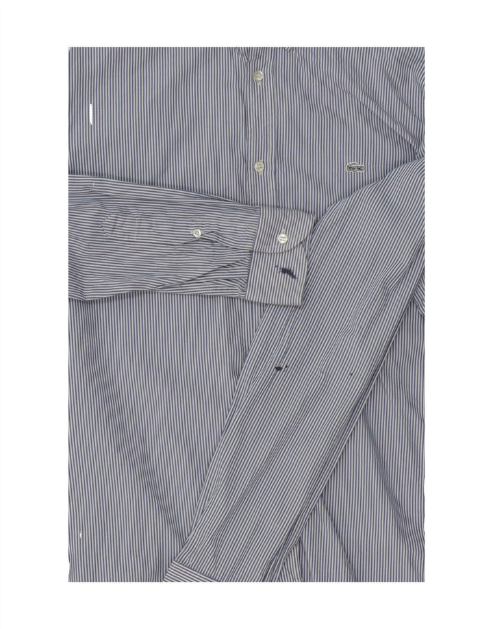 LACOSTE Mens Classic Fit Shirt Size 39 Medium Blue Striped Cotton Vintage Lacoste and Second-Hand Lacoste from Messina Hembry 