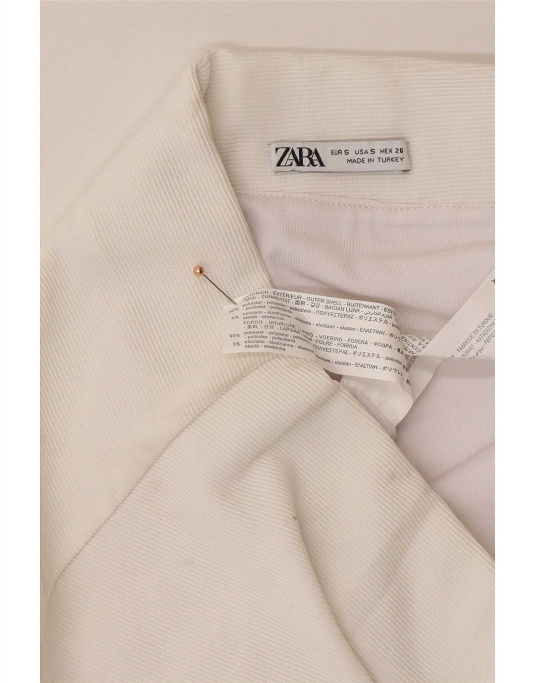 Zara ženska mini suknja mala W26 bijeli poliester