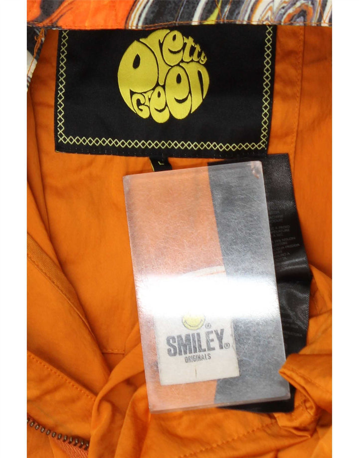 Pretty Green muški baloner s kapuljačom u obliku smajlija UK 40 veliki narančasti poliester
