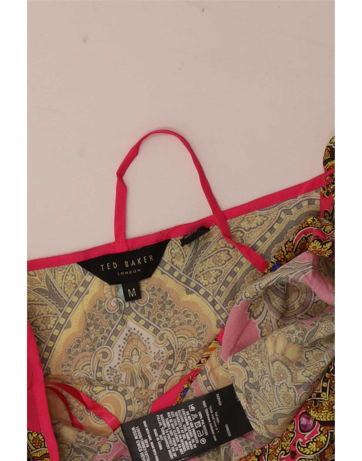 Ted Baker Ženska majica s halterima UK 12 Srednje ružičasta paisley poliester