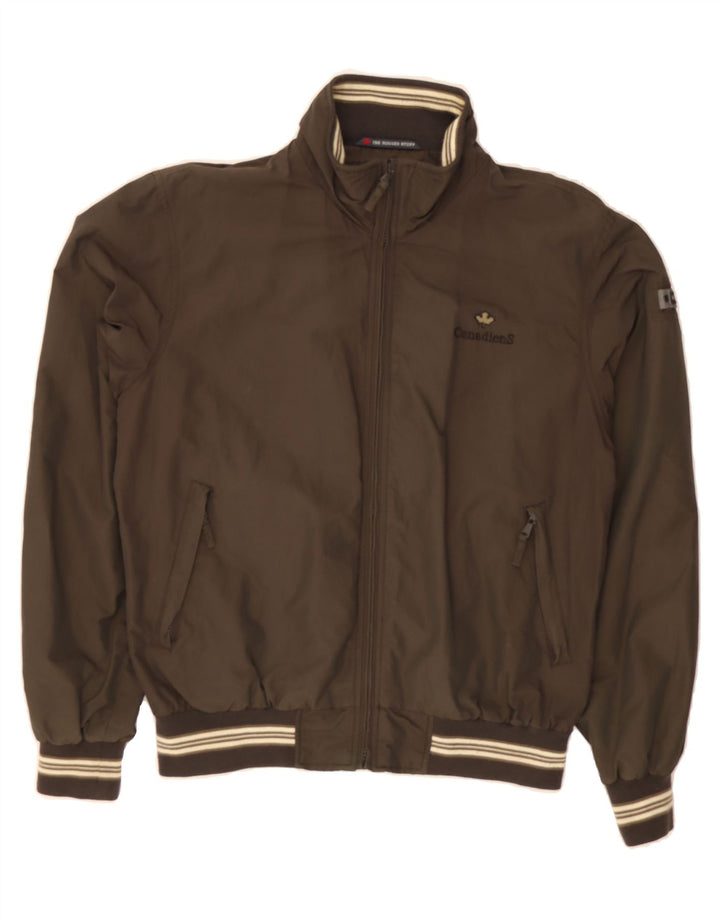 CANADIENS Mens Bomber Jacket UK 42 XL Khaki Cotton Vintage Canadiens and Second-Hand Canadiens from Messina Hembry 