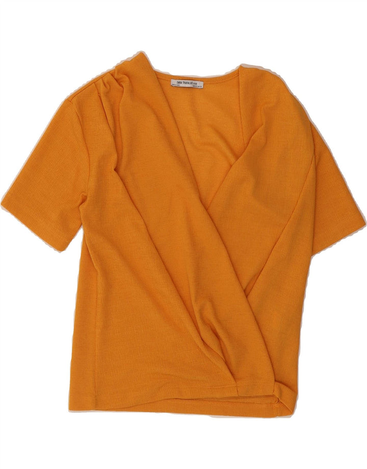 ZARA Womens Blouse Top UK 12 Medium Orange Cotton Vintage Zara and Second-Hand Zara from Messina Hembry 