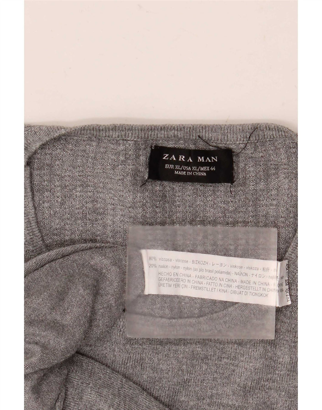 Zara muški pulover s okruglim izrezom XL siva viskoza