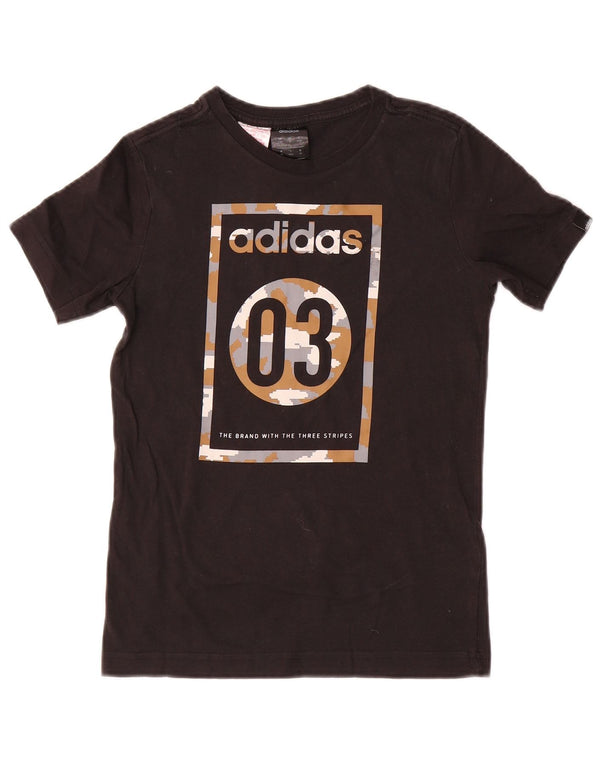 Adidas majica s grafičkim motivima za dječake 9-10 godina, crni pamuk