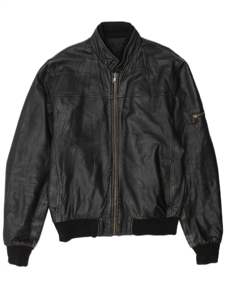 Vintage muška kožna jakna UK 44 2XL crna koža