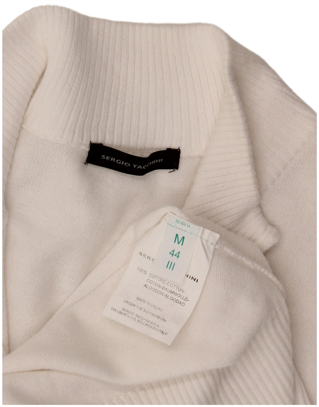 Sergio Tacchini ženski kardigan džemper IT 44 Srednje bijeli pamuk