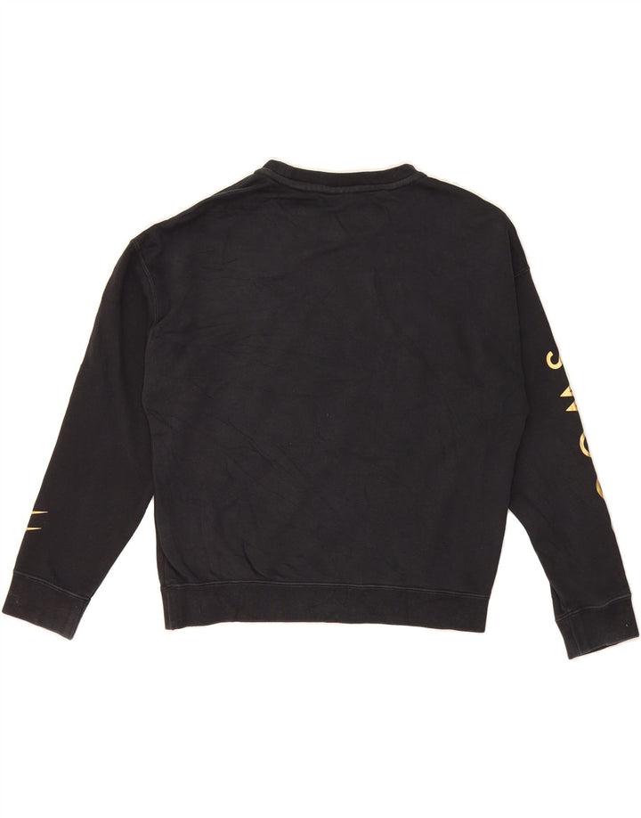NIKE Womens Standard Fit Graphic Sweatshirt Jumper UK 14 Medium Black Vintage Nike and Second-Hand Nike from Messina Hembry 