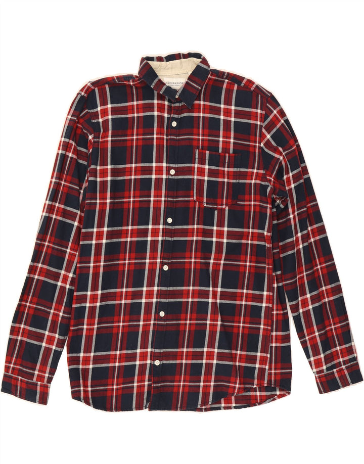 VINTAGE Mens Flannel Shirt Large Red Check Cotton Vintage Vintage and Second-Hand Vintage from Messina Hembry 
