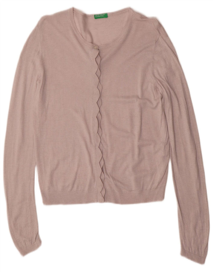 BENETTON Pulover s kardiganom za djevojčice 11-12 godina 2XL od ružičaste viskoze