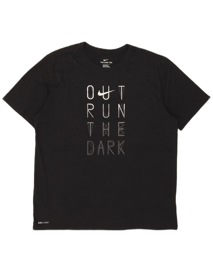 Nike Dri Fit Graphic T-Shirt Top XL crni poliester