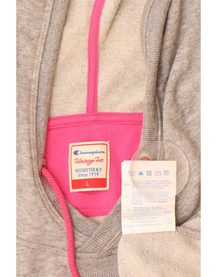 CHAMPION Ženska Heritage Fit grafička majica s kapuljačom UK 16 Veliki sivi pamuk