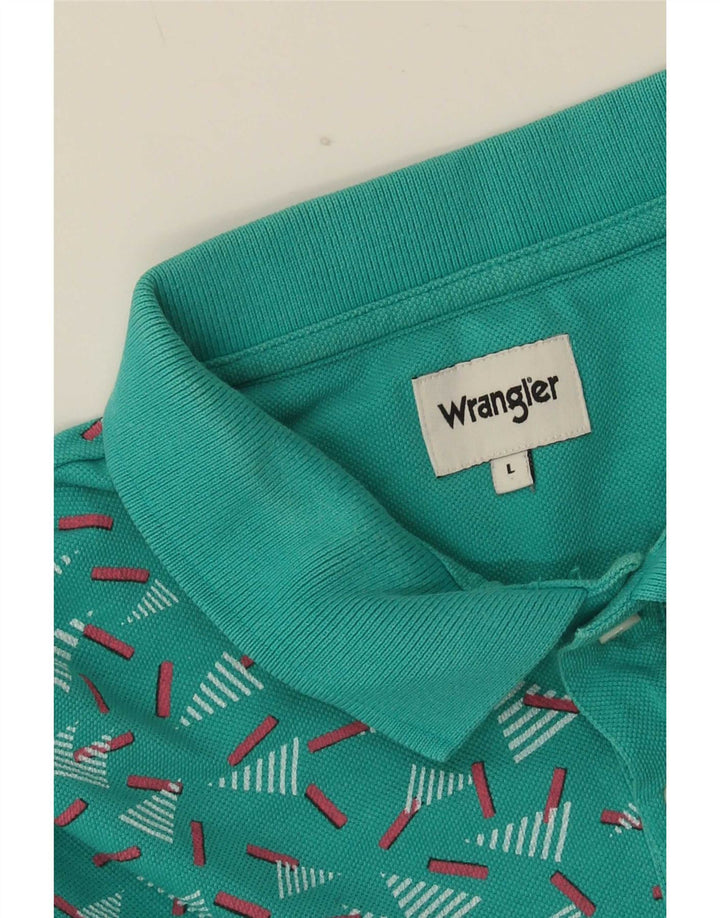 Wrangler muška polo majica velike tirkizne geometrije