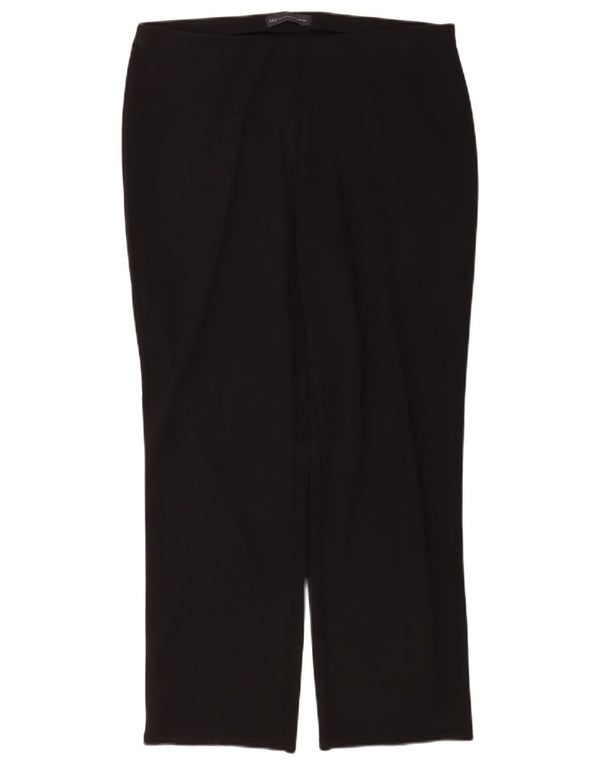Marks & Spencer Womens Straight Casual Trousers UK 14 Large W34 L28 Black