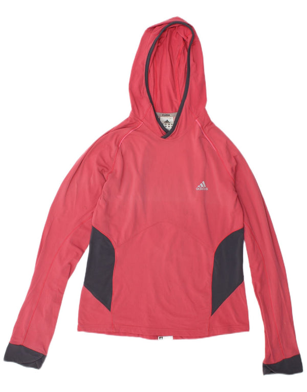 Adidas ženska majica s kapuljačom UK 12 srednje ružičasta najlonska boja