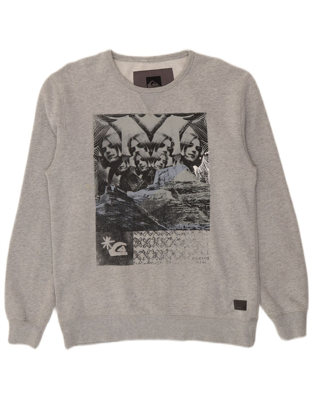 Quiksilver muška majica s grafičkim motivima, veliki sivi pamuk