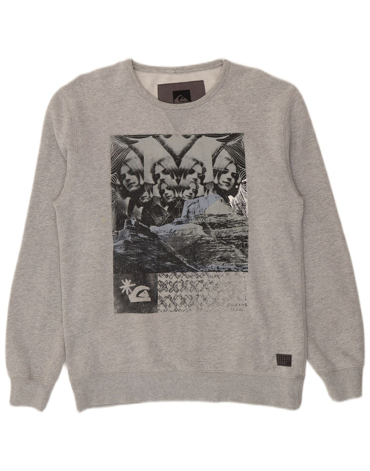 Quiksilver muška majica s grafičkim motivima, veliki sivi pamuk