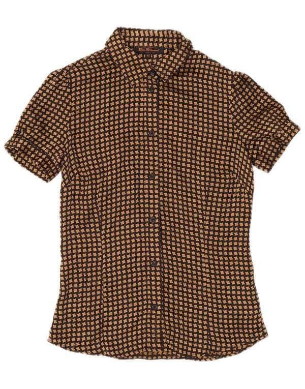 BEN SHERMAN Ženska košulja bluza UK 12 Srednje smeđa houndstooth