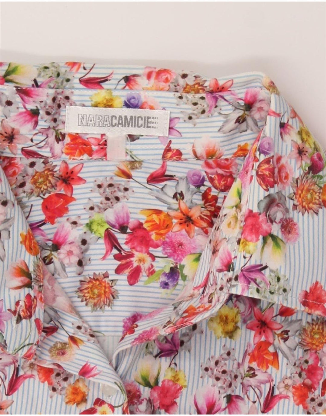 ENARA CAMICE Womens Shirt UK 14 Medium Multicoloured Floral Vintage Enara Camice and Second-Hand Enara Camice from Messina Hembry 