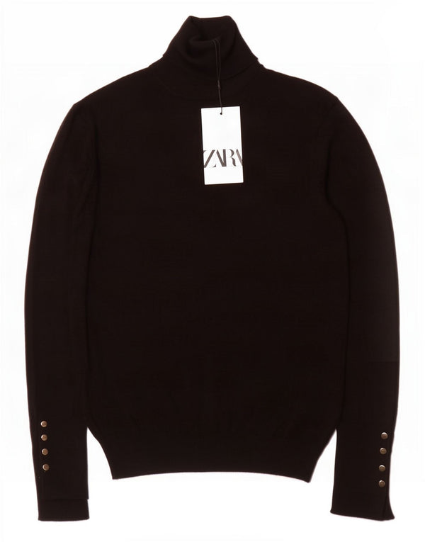 Zara ženski pulover s rol izrezom UK 18 XL crna viskoza
