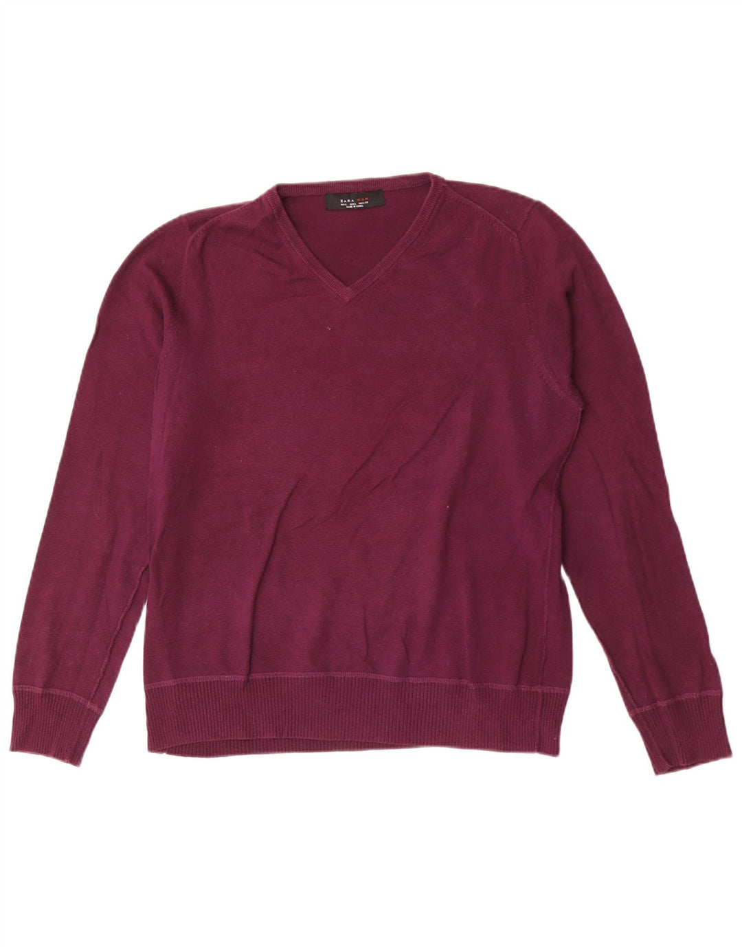 Veliki bordo pulover Zara s V-izrezom