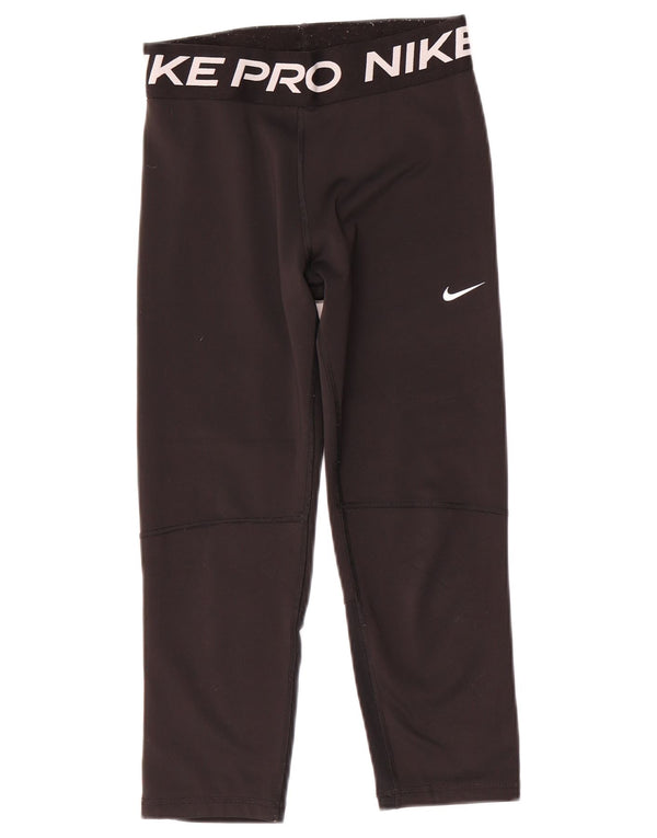 Nike Girls Dri Fit Graphic Leggings 13-14 Years XL crne poliesterske