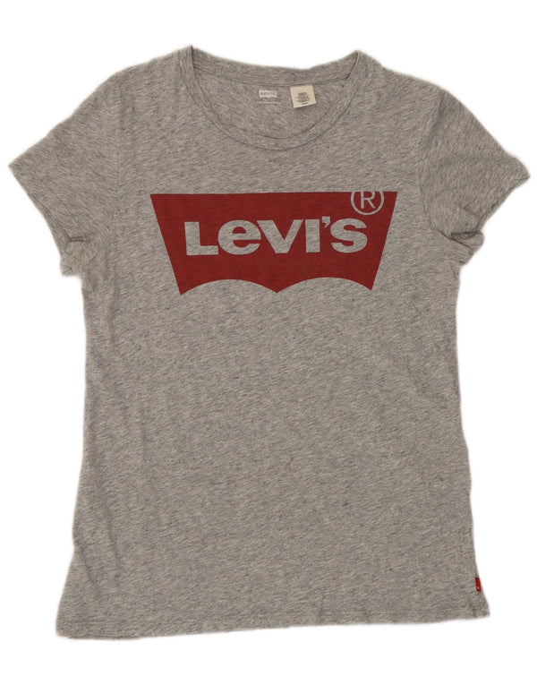 Levi's majica kratkih rukava s grafičkim motivima, UK 10 malih sivih flekastih pamuka
