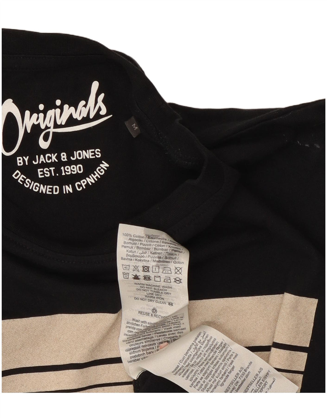 Jack & Jones muška majica kratkih rukava srednje veličine, crni pamuk