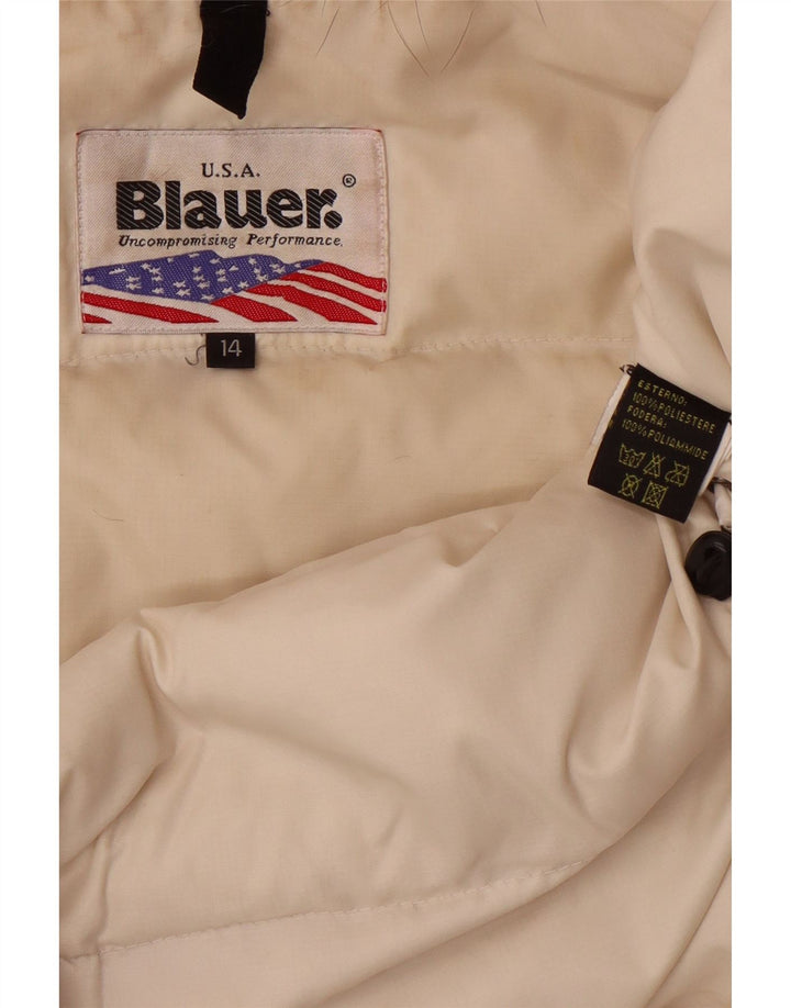 BLAUER Girls Hooded Padded Jacket 13-14 Years Pink Polyester Vintage Blauer and Second-Hand Blauer from Messina Hembry 