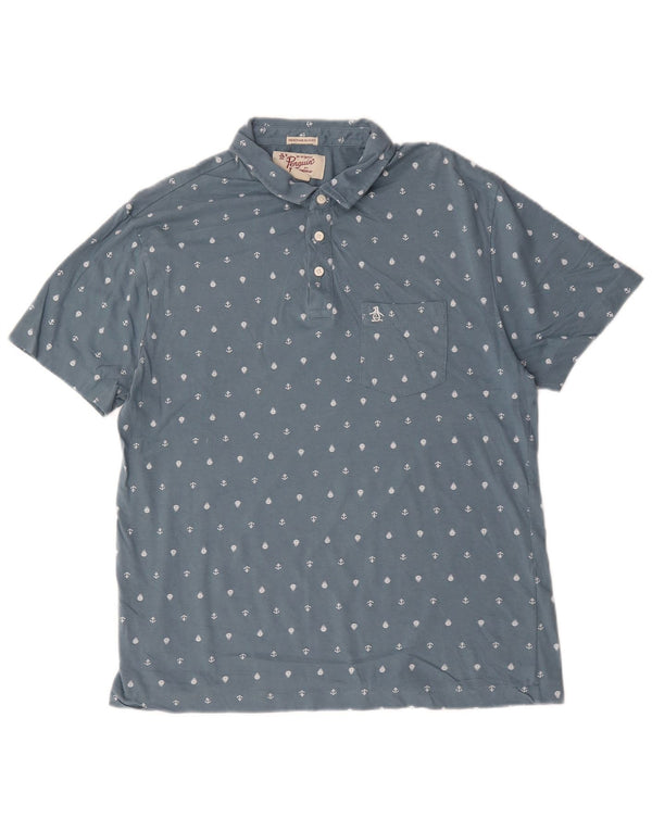 Muška uska polo majica Penguin Heritage XL, pamuk na plave točke