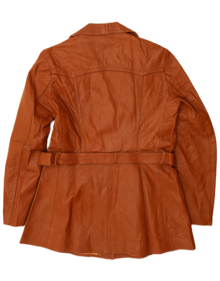 Vintage ženska kožna jakna UK 14 Srednje smeđa koža