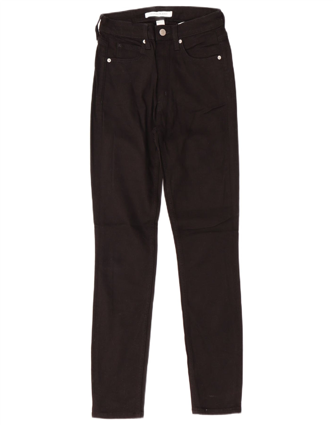 CALVIN KLEIN Ženske uske traperice visokog struka W26 L30 crni pamuk