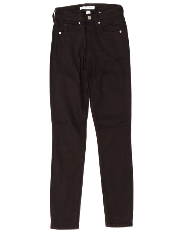 CALVIN KLEIN Ženske uske traperice visokog struka W26 L30 crni pamuk