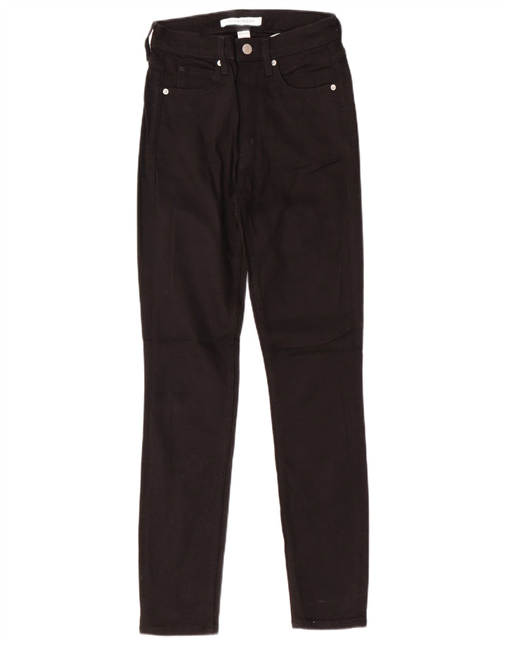 CALVIN KLEIN Ženske uske traperice visokog struka W26 L30 crni pamuk