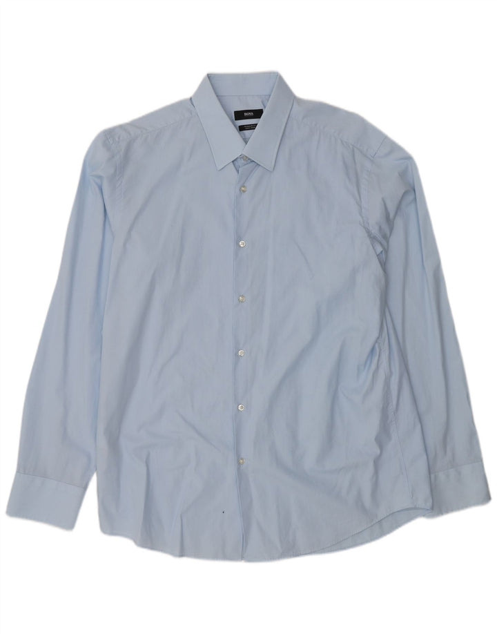 HUGO BOSS Muška košulja standardnog kroja Veličina 44 17 1/2 XL plavi pamuk