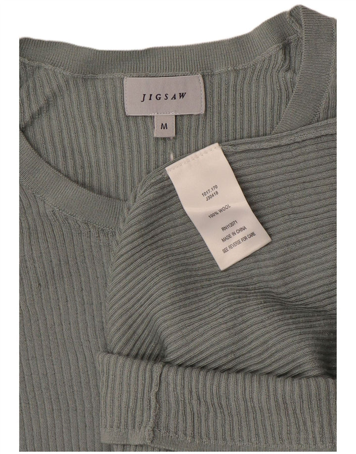 JIGSAW Ženski džemper s morskim izrezom UK 12 Srednje siva vuna