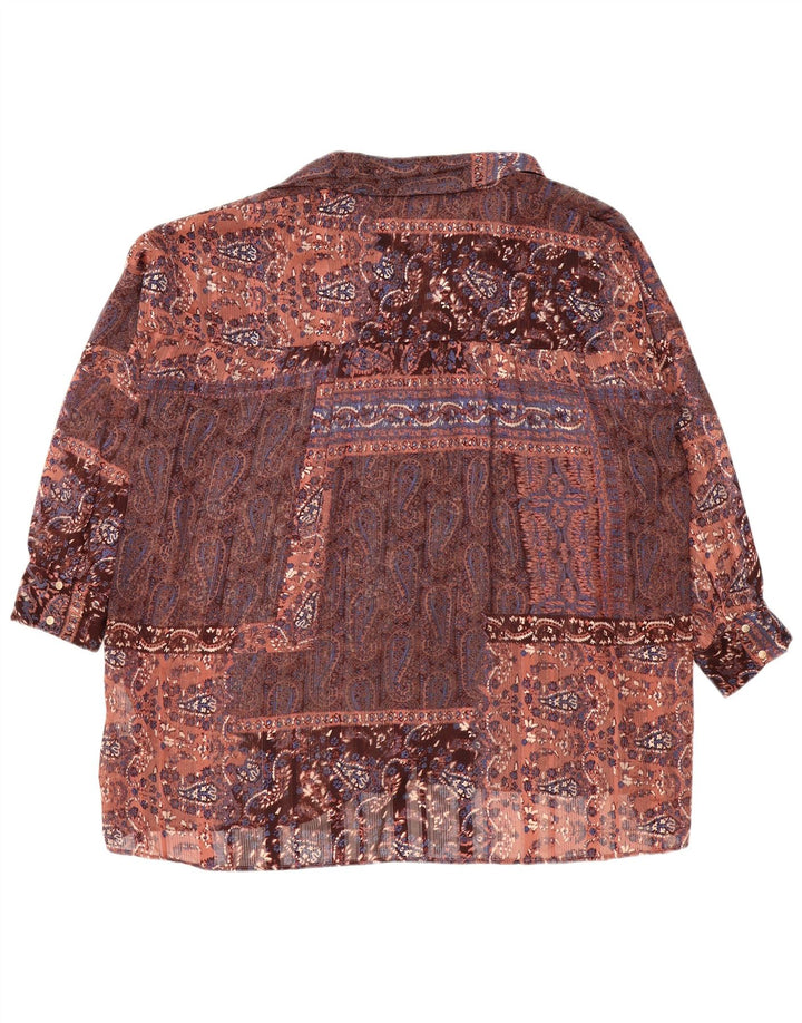 Zara ženska prevelika košulja bluza UK 14 Srednji višebojni paisley