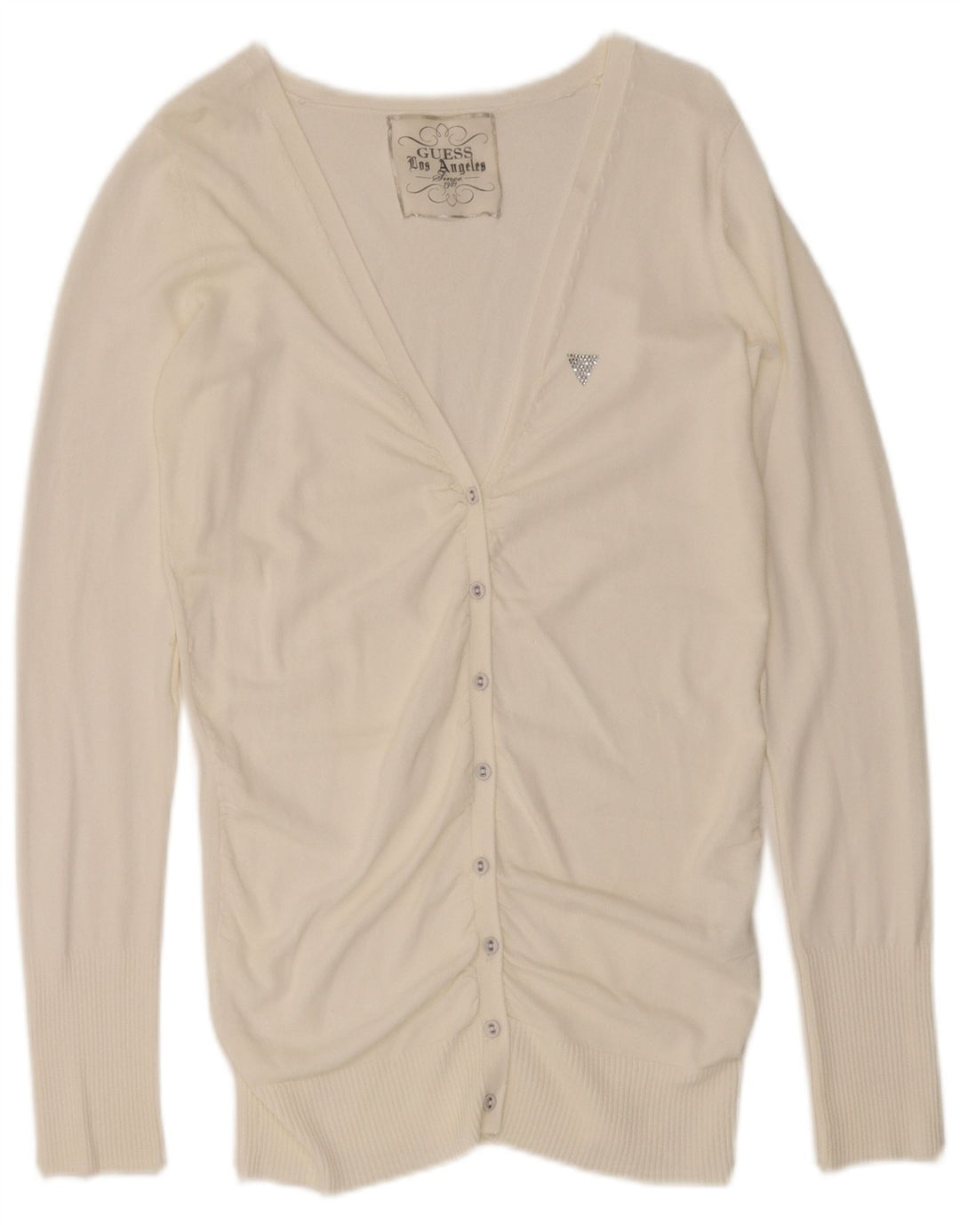 GUESS Womens Cardigan Sweater UK 14 Large White Viscose