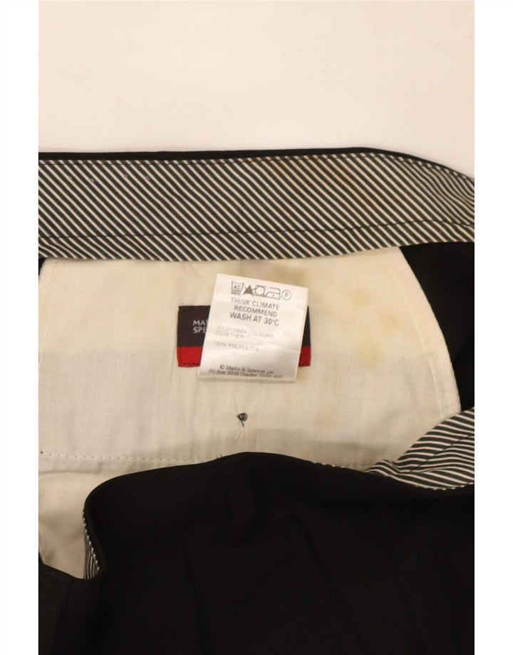 Marks & Spencer muške hlače s štipaljkama W40 L33 crni poliester