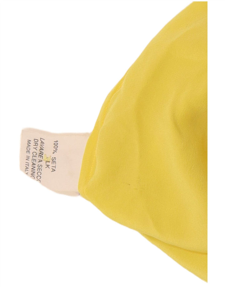 Vintage ženska košulja bluza UK 16 velika žuta svila