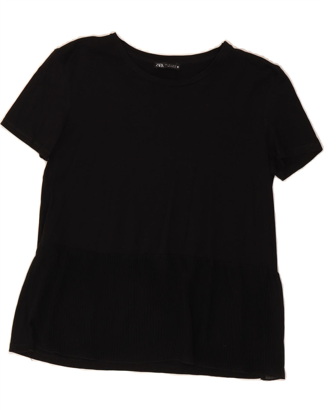 ZARA Womens T-Shirt Top UK 10 Small Black Vintage Zara and Second-Hand Zara from Messina Hembry 