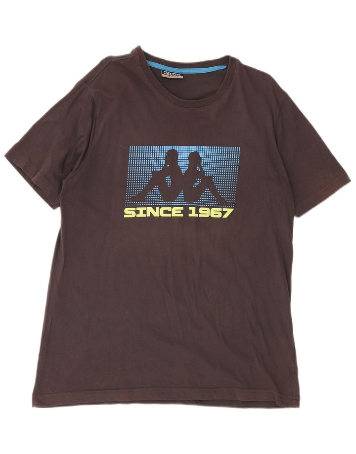 KAPPA muška majica kratkih rukava s grafičkim motivima, veliki smeđi pamuk