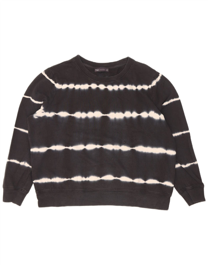 Marks & Spencer ženska majica s prekomjernom majicom UK 18 XL Black Tie Dye