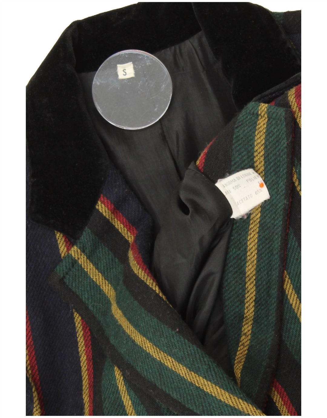 VINTAGE Ženska jakna sa 2 gumba UK 10 male raznobojne pruge