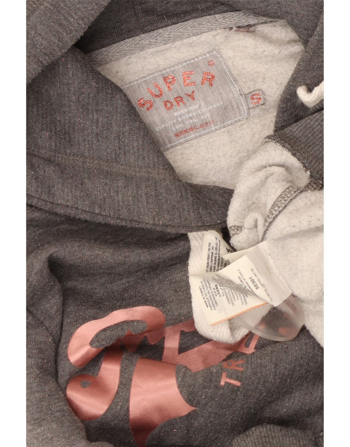 SUPERDRY Ženska majica s kapuljačom s grafičkim motivima UK 10 Mali sivi poliester
